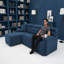 Canapé modulaire moderne de 105 pouces avec fauteuil inclinable en forme de L et siège profond-1046766877