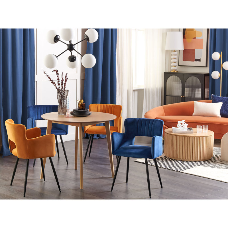 Kirssy Upholstered Dining Chair, Navy Blue, 2