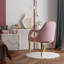 Chaises de salle à manger roses avec accoudoirs, ensemble de 2