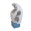 Fontaine abstraite blanche 16,9 x 10,2 x 31,9 po avec base bleue et lumière, pour l'intérieur et l'extérieur