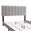 Grand lit tapissier gris réglable, zone de silhouette épurée de style rétro, zone de construction silencieuse, deux réglages de hauteur, pas de sommier, assemblage facile et vérification de l'hygiène pour grand lit