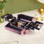 Pink Makeup Box Professional Cosmetic Organizer Aluminum Storage Box with 6 Trays-281234349