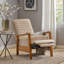 Fauteuil inclinable manuel en tissu et bois