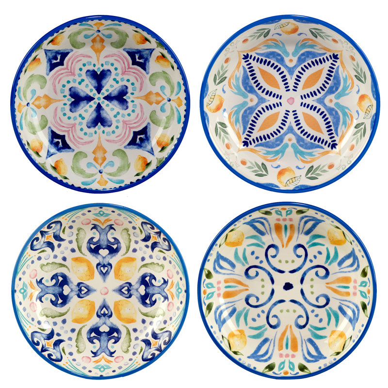 Ensemble de 4 bols à soupe / pâtes Lemonade 9 "X 2" 4 Assst