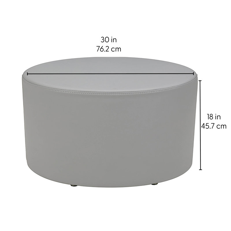 Pro Series Upholstered Round Ottoman, Slate Gray
