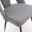 Ensemble de 2 pièces, chaise de salle à manger rembourrée en velours gris avec têtes de clou
