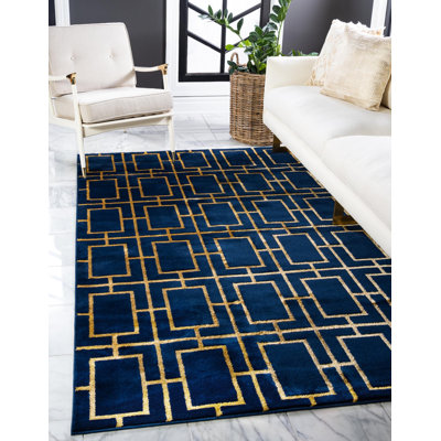 Tapis bleu marine Corando