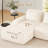 146" Elegant U-Shaped Modular Sectional Sofa for Living Room, Flannelette Fabric, Oversized 4-Seater Couch with Deep Seat, Boneless Design, Movable Ottoman, Buckle Connection, Anti-Slip, No Assembly Required, Cream-1704050403-1711049549
