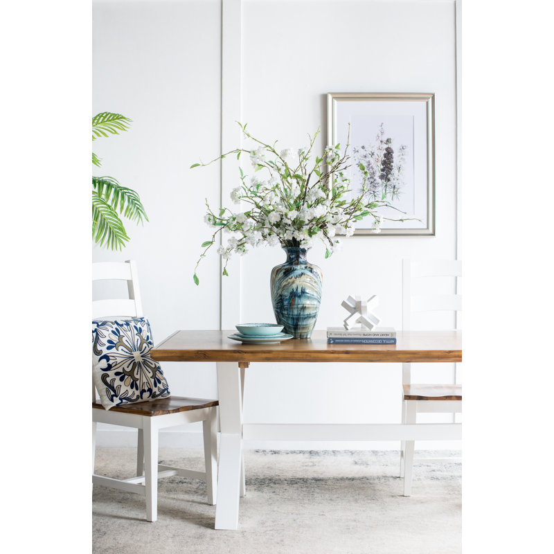 Vase réactif glacé - 8,7 po de diamètre x 15,5 po - bleu / brun