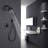 Round Shower System Wall Mounted Shower Faucet Rain Mixer Combo Set, Rain Shower Head Shower Set For Bathroom In