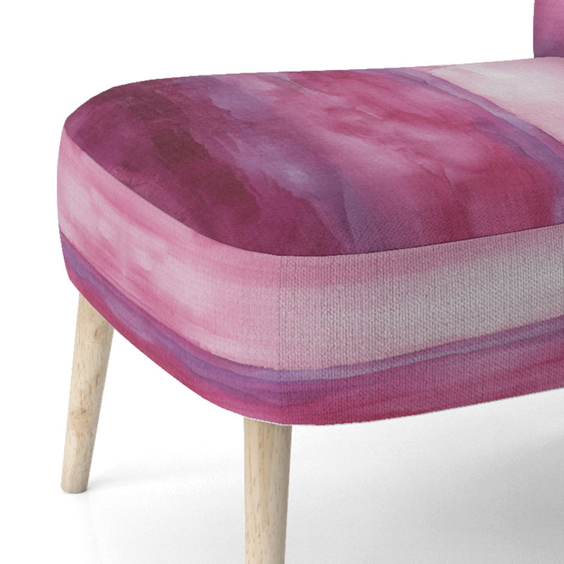 Out To Sea - Chaise d'appoint rembourrée nautique et de plage, Orange/Brown Velvet