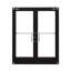 Porte extérieure à la française de 72 po x 84 po, en aluminium anodisé noir, prémontée, pour commerces-118377523