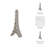 Decorative Object Porcelain Honeycomb Eiffel Tower Design For Home Office Bedroom Living Room - 14" Ivory