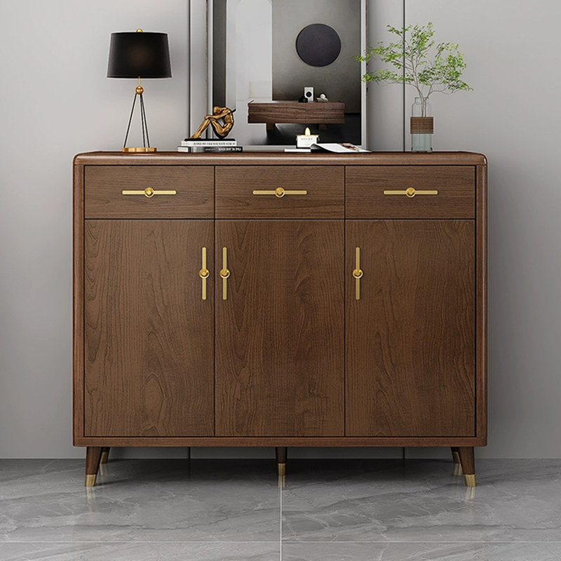 Rangement pour chaussures en bois massif brun noisette