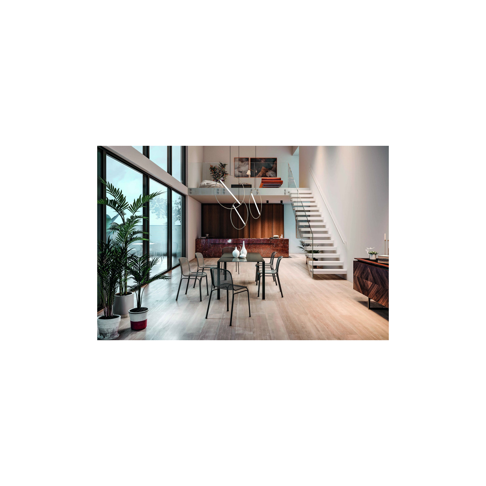 Villa Patio Dining Side Chair, Black
