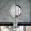 Huldar Round Glass Framed Wall Mounted Accent Mirror in Blue-2040517040