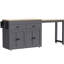 Îlot de cuisine de salle à manger extensible 27 po avec tiroirs de rangement - glissière en métal gris stable et armoire-1311175894