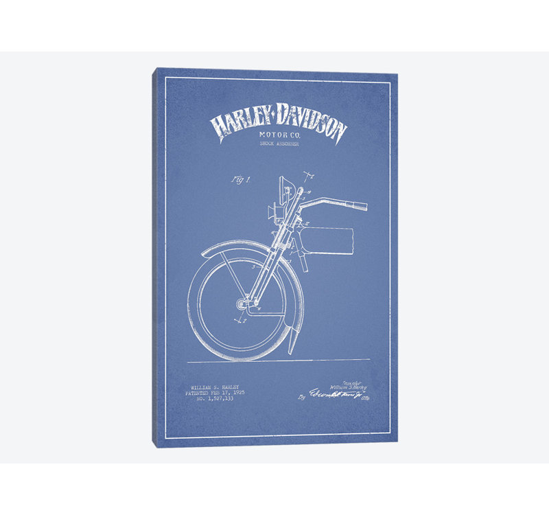 « harley-davidson motocyclettes iv », impression sur toile, H 60 po x l 40po x P 1,5 po, Toile tendue