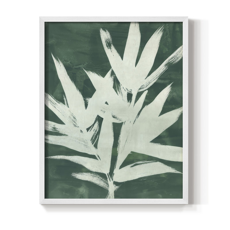«Water Palm Fossil II», reproduction encadrée - bois massif, H 21 po x l 17 po, Blanc