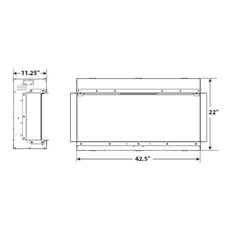 SimpliFire Scion Trinity Linear Electric Fireplace, 22" H x 42.5" W x 11.25" D