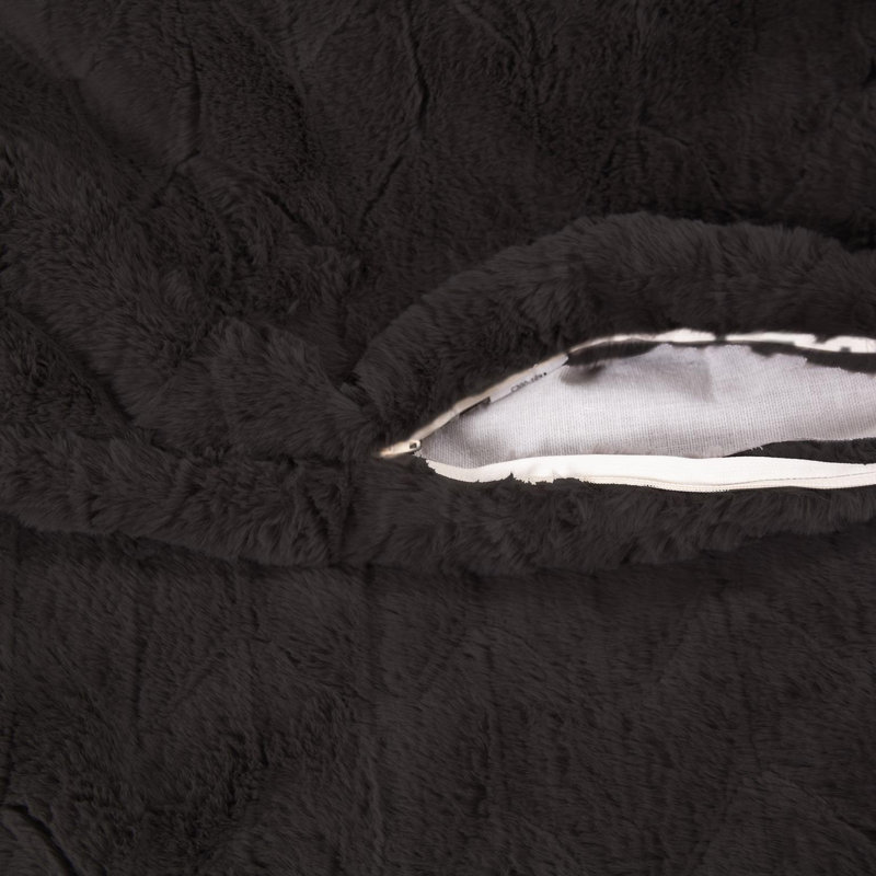 Puff Chair Cushion Angora Cushion and Cover Only, Ebony 