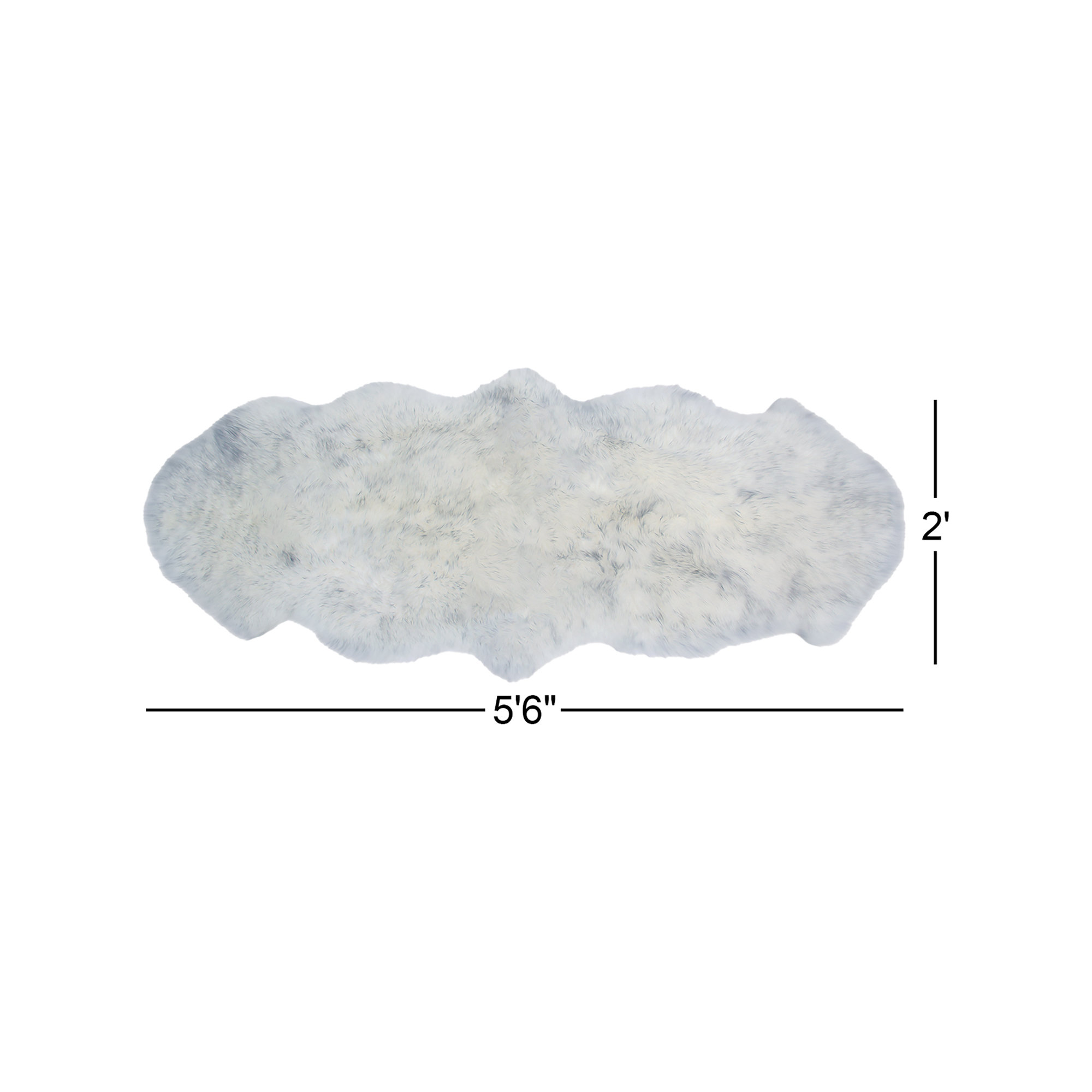 Keansburg Sheepskin Gray Tip Rug, Novelty 2' x 5'6"