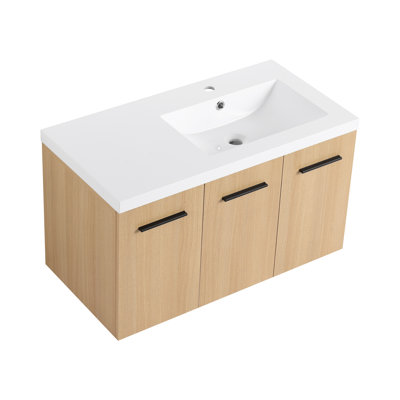 Meuble-lavabo mural modulaire avec aménagement flexible et lavabo intégré durable