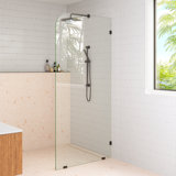 Solaris 36 in. x 78 in. Fully Frameless Radius Single Fixed Shower Panel