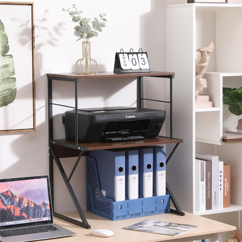 Fulloon 67 cm H x 54 cm W Printer Stand, Brown/Black
