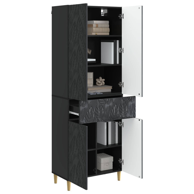 4 -Door 4 Storage Cabinet, Black