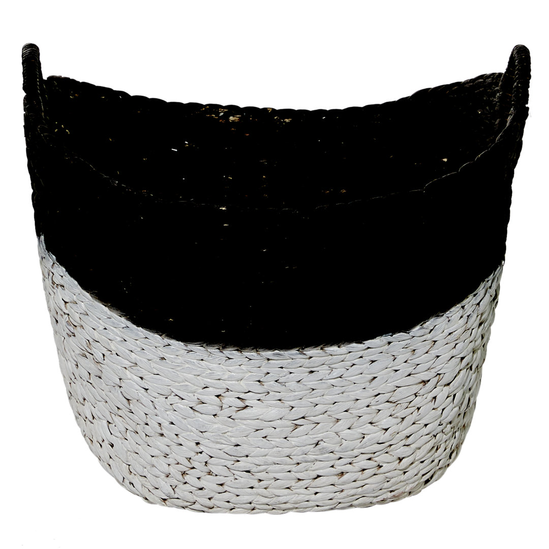 Milnor Seagrass Handmade Woven Decorative and Functional Storage Basket Birch Lane™ Color: Black/White Capacity: 98.94