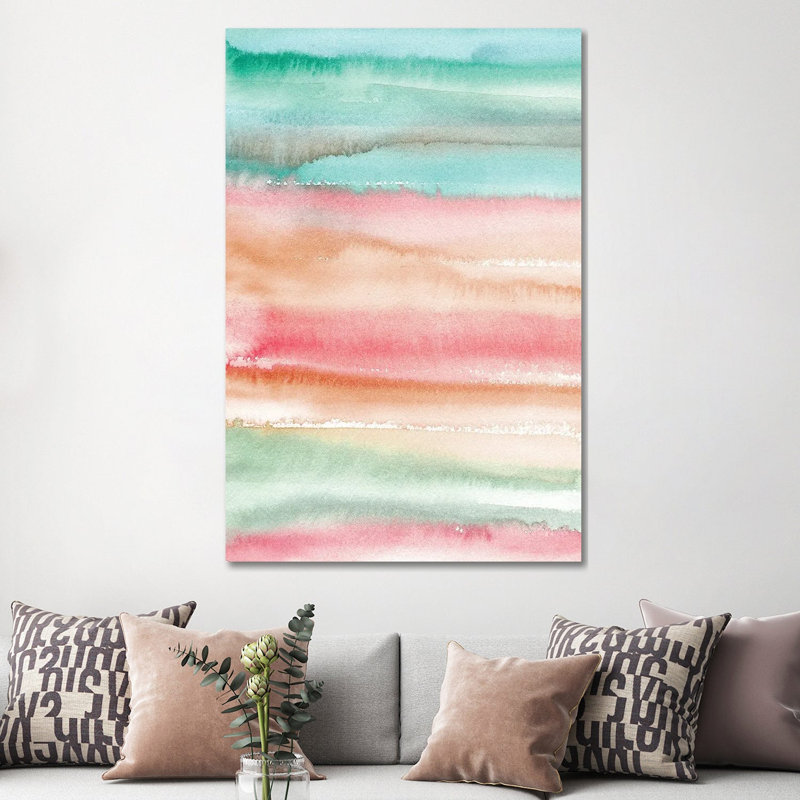 Dégradé aquarelle d'été, H 60 po x l 40 po x P 1,5 po