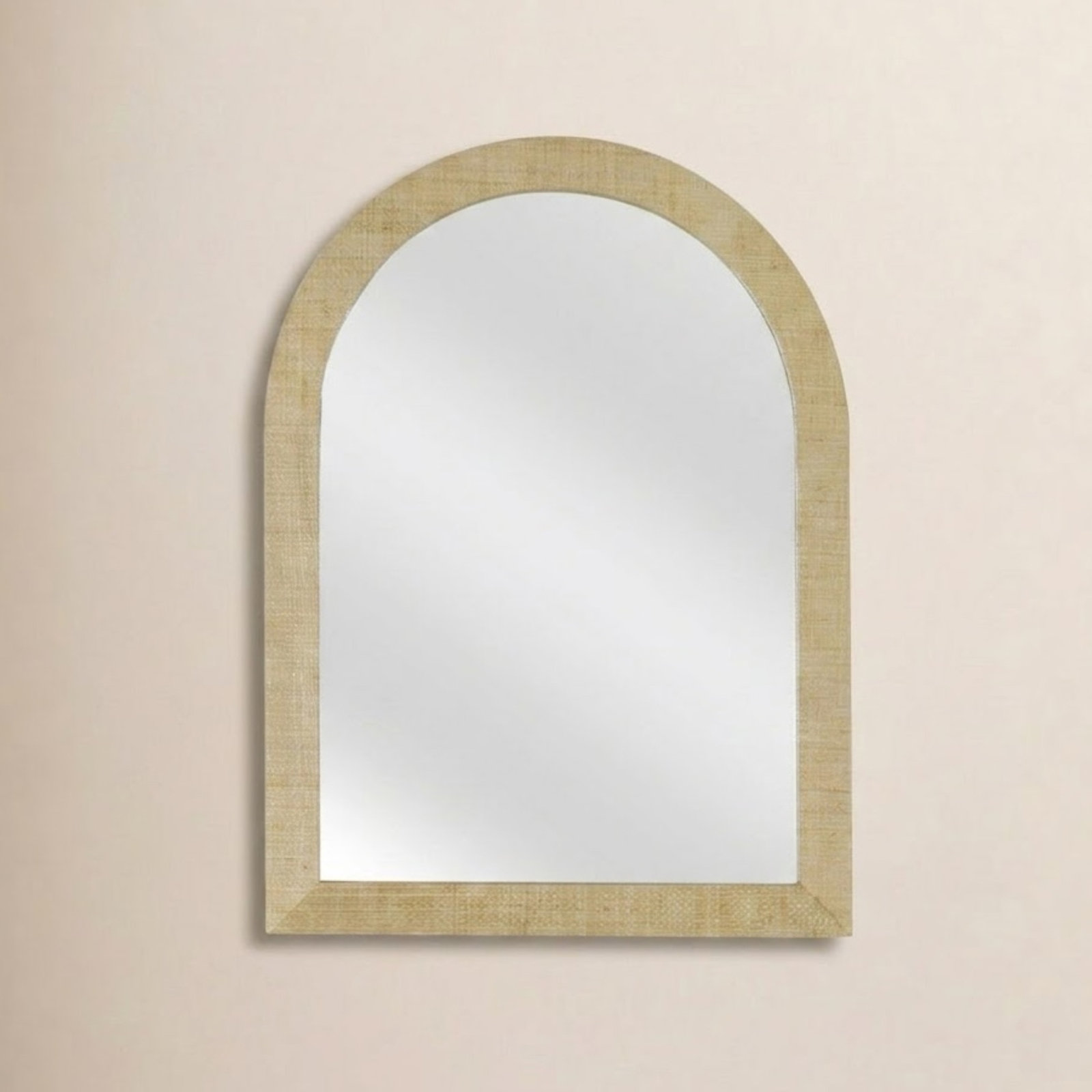 Gia Arched Raffia Mirror, Natural