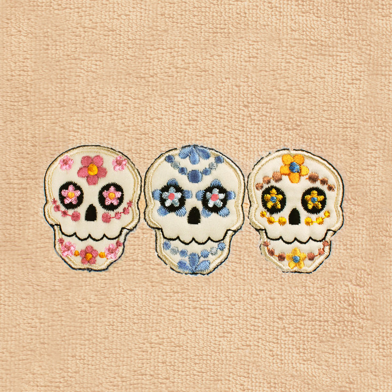  Débarbouillette en coton Skulls, Sable