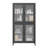 Classic Metal Storage Cabinet Display Cabinet With 4 Glass Doors 4 Shelves Cabinet Bookcase Side Cabinet For Home Office Living Room Kitchen Hallway - Black, Flat Tempered Glass