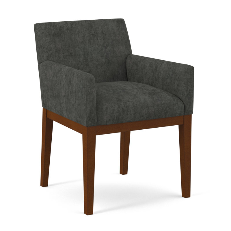 Upholstered Arm Chair, Salvador Asphalt, English Saddle