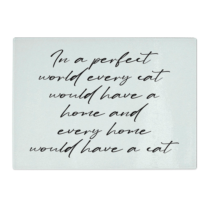 Cat Typography Chopping Board, 0.4cm H x 20cm W x 28.5cm L