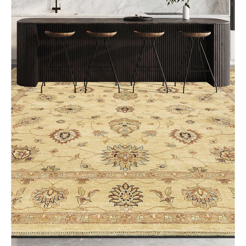 Tapis beige de haute qualité noué à la main Ziegler