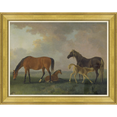 Colt, Mare And Yearlings Giclee Print