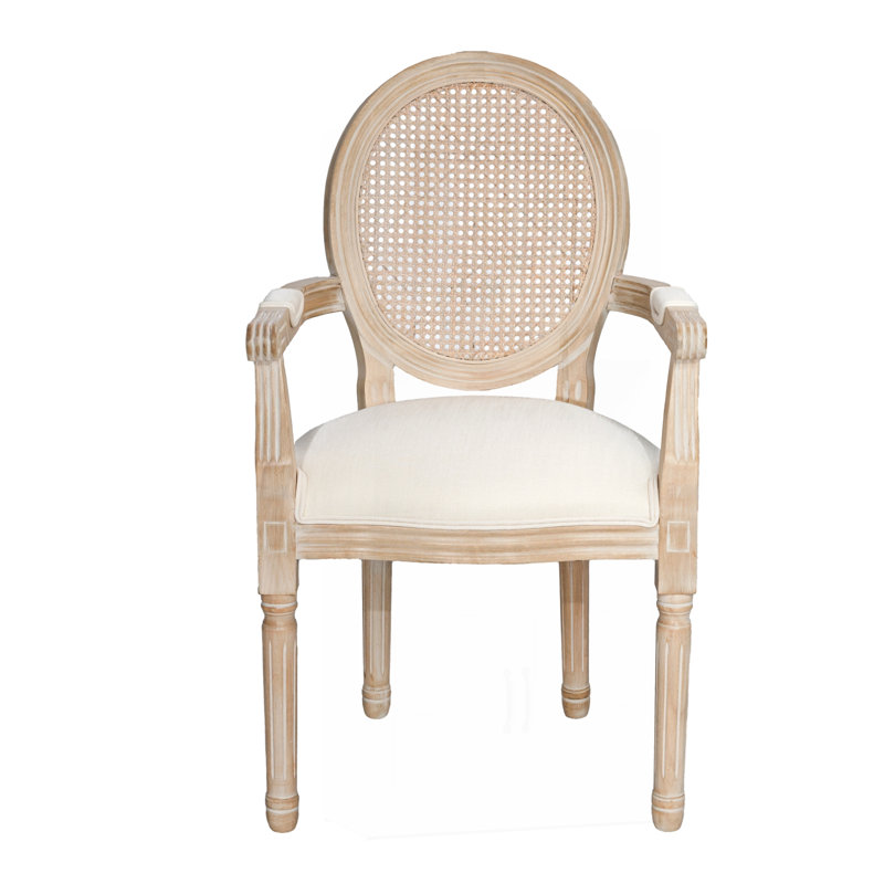Ensemble de 2 fauteuils de salle à manger rembourrés en tissu French Vintage