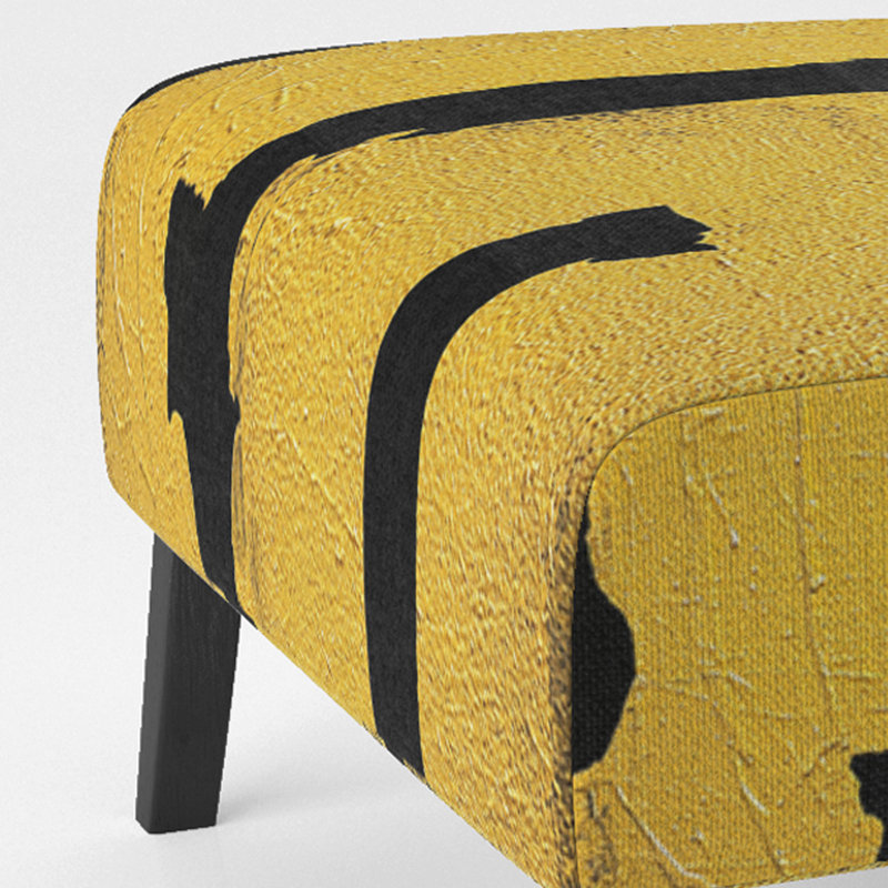 Fauteuil de chambre rembourré Glam Dancing Shape I, Mélange de polyester jaune