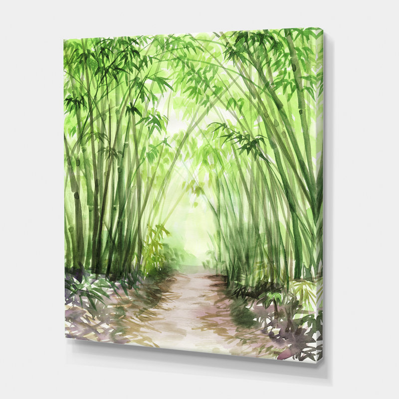 «Little Road Bamboo Forest», reproduction sur toile, Toile tendue, H 32 po x l 24 po x P 1 po