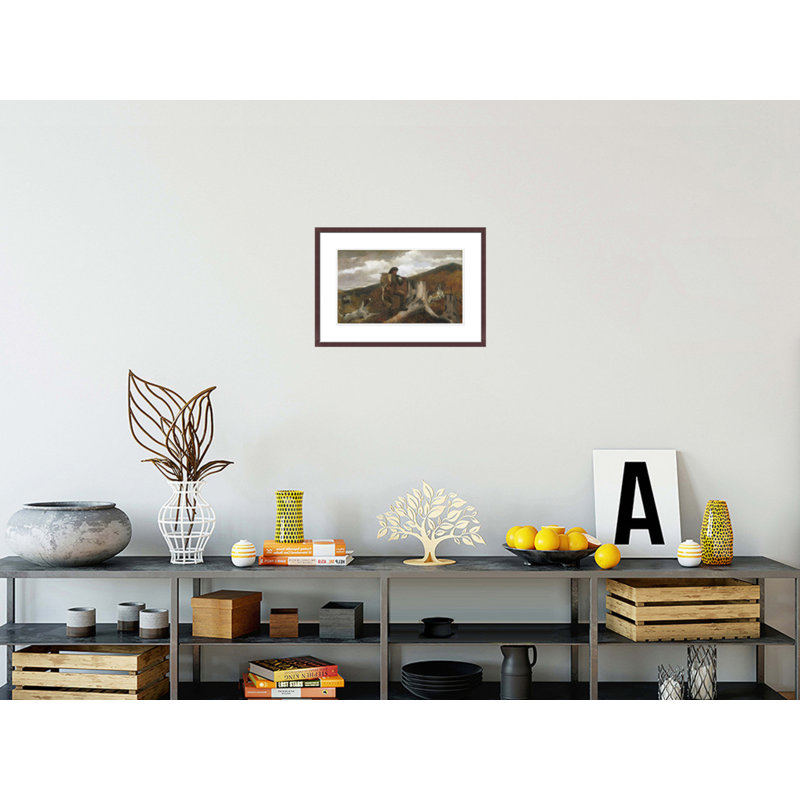 «A Huntsman and Dogs» par Winslow Homer - impression giclée encadrée, H 15,14 po x l 21,75 po