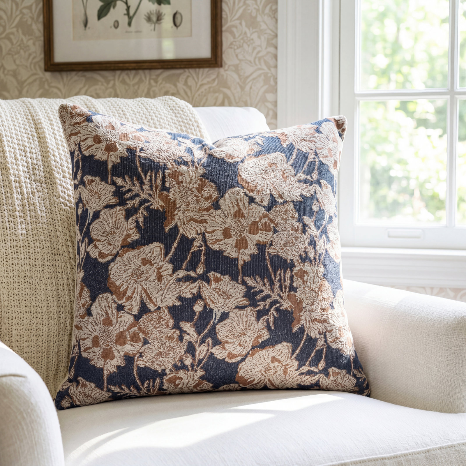 Chris Loves Julia x Loloi  Matilda Collection Beige / Mocha PCJ0008, Pillow, Navy/Clay