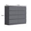 FWStyle Derck 8 Drawer Wide 4+4 Chest Of Drawers - Matt Dark Grey