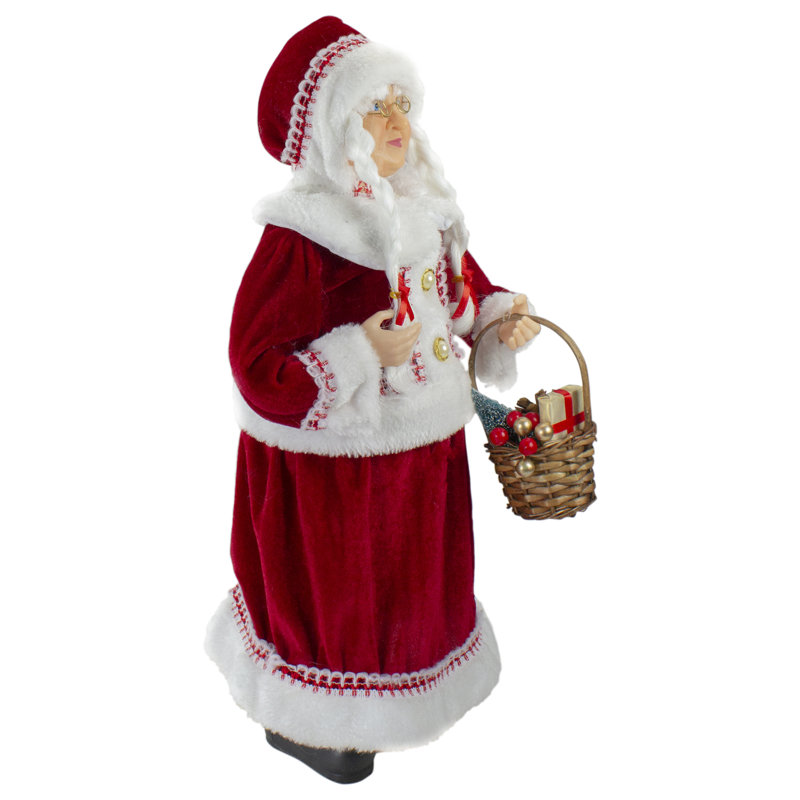 Figurine de Noël debout 18 po avec panier de cadeaux