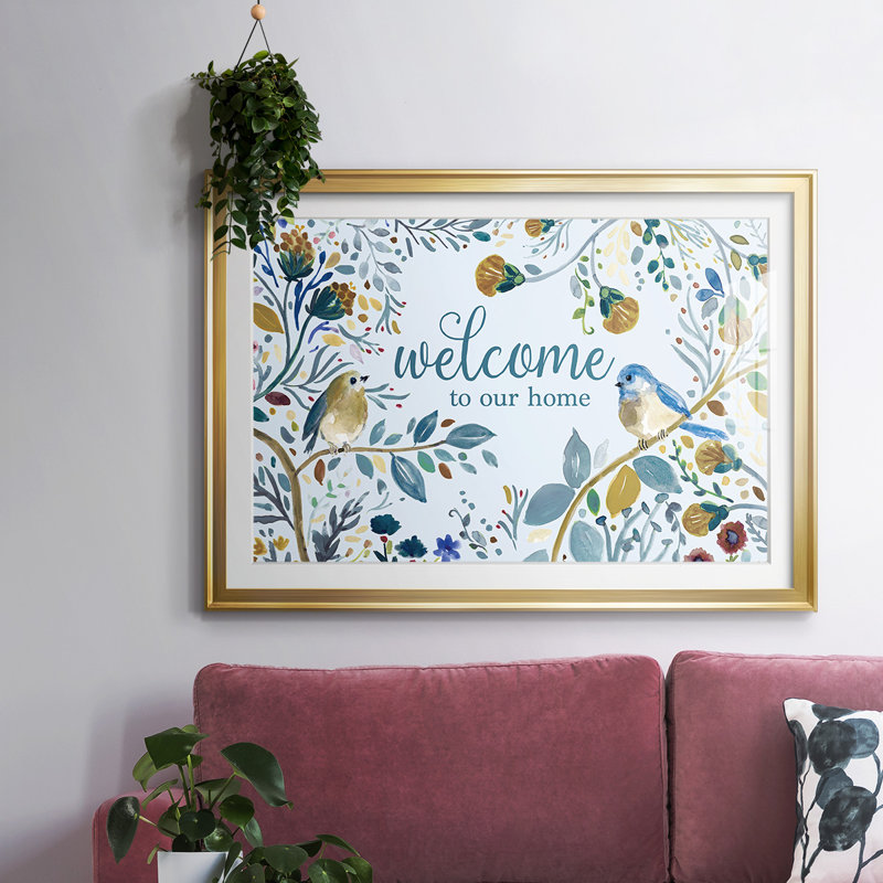 Bienvenue dans notre maison, H 27 po x l 39 po x P 1,5 po, Or