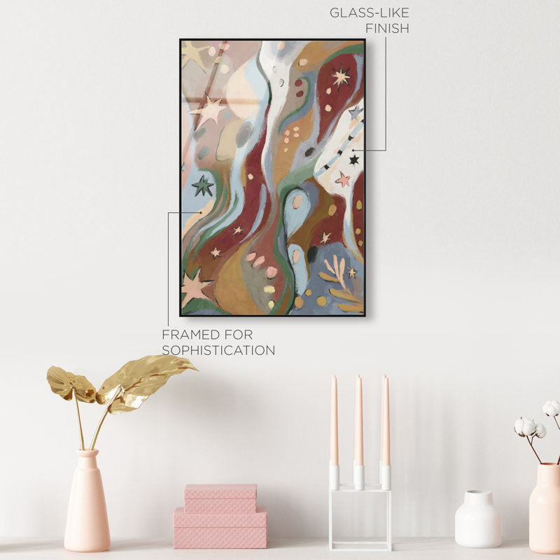Modern Folk II High-Gloss Frameless Acrylic Glass Wall Art Abstract Print by Oliver Gal, Ready to Hang, 10 x 15, 46"H x 31"W