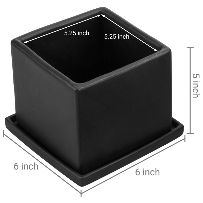 Ceramic Planter Box, Black