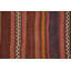 Tapis kilim à rayures colorées 5 x 6 avec détails complexes